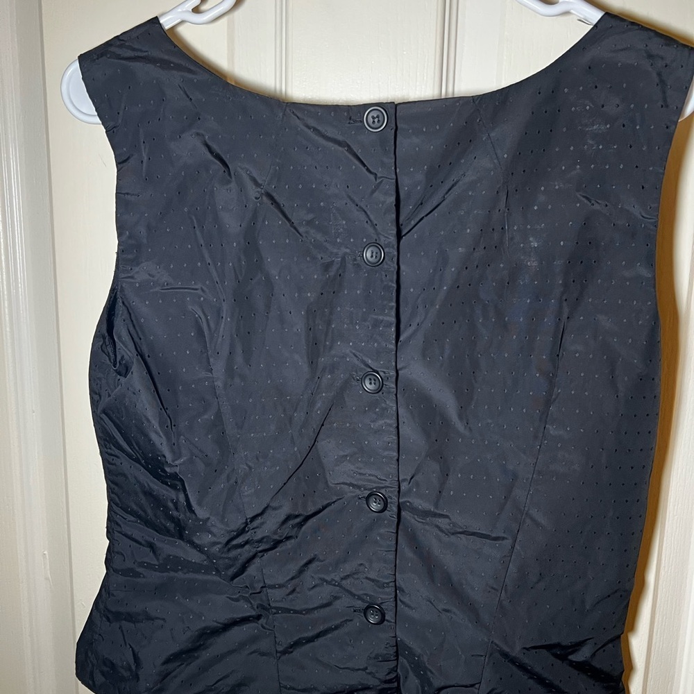 French Connection Vintage Dotted Black Sleeveless Blouse - Picture 8 of 8